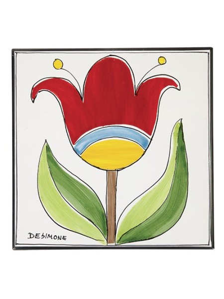 Piastrella Fiori tulipano ceramiche de simone Folk PI297FK-06F