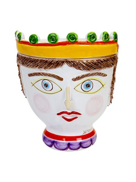 Testa di Paladino vaso ceramiche de simone TP185