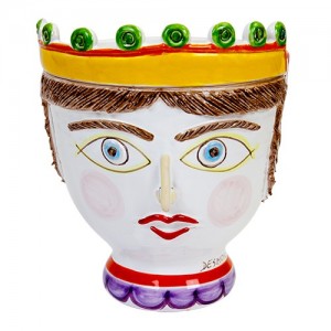 Paladin's Head sicilian ceramic vase de simone pottery TP185