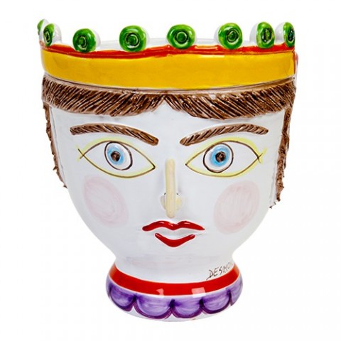Testa di Paladino vaso ceramiche de simone TP185