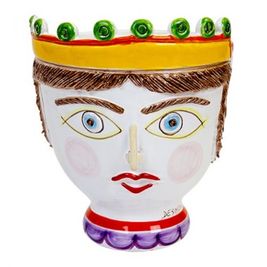 Paladin's Head sicilian ceramic vase de simone pottery TP185