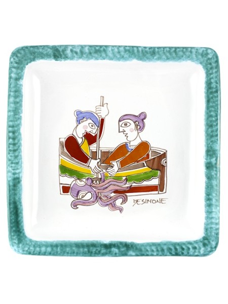 Piatto Quadrato Folk PQFK-18 Pescatori