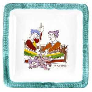 Piatto Quadrato Folk PQFK-18 Pescatori