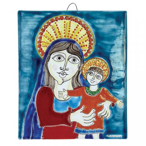 Madonna col Bambino bassorilievo ceramiche de simone MD477-2