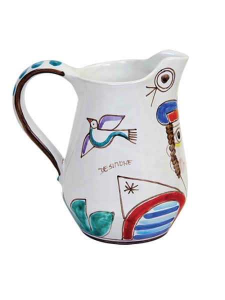 Brocca argilla bianca ceramiche de simone Folk BR98FK