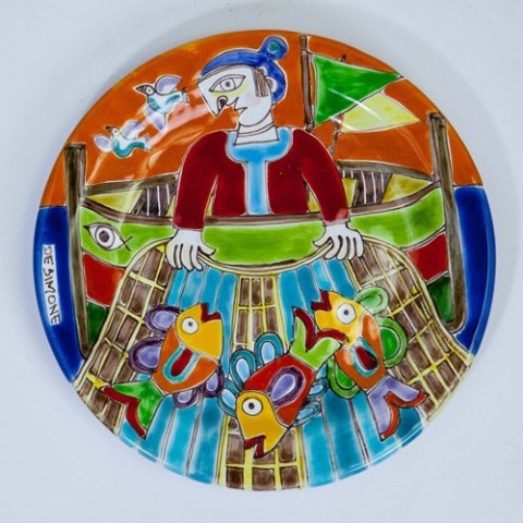 Circular Plate DS 18 cm PT18DS-31 Fisherman with Net
