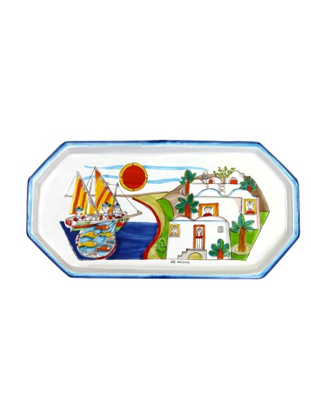 Octagonal tray Folk Fishermen VSS23BFK