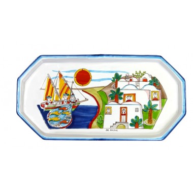 Vassoio Ottagonale Folk Pescatori VSS23BFK