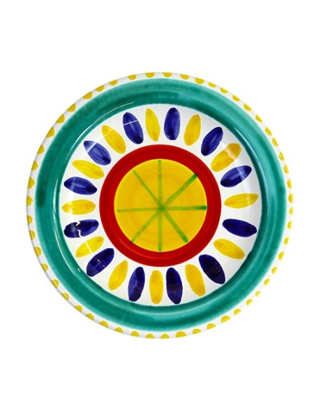 Sicilian Ceramic Round Plate De Simone Pottery Lipari PTLP