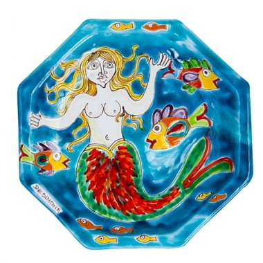 Octagonal Plate Folk DS POT25DS-02 de simone pottery Siren