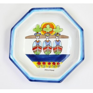 Octagonal Plate Folk POTFK-3 de simone pottery sailors