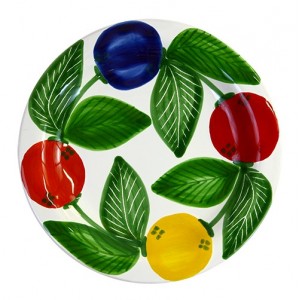Handmade sicilian ceramic round plate Elba de simone pottery PTSEL
