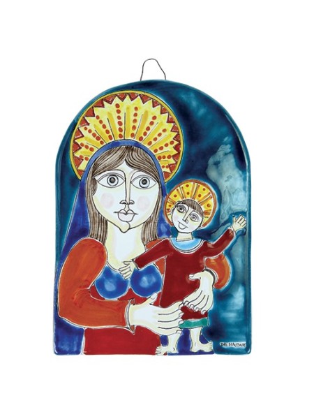 Madonna col Bambino bassorilievo ceramiche de simone MD477OV