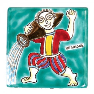 Tozzetto segno zodiacale Acquario ceramiche de simone