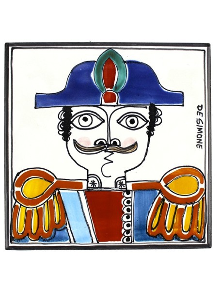 Sicilian Handmade Wall Tile Folk Carabiniere PI297FK-06G
