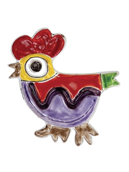 Uccello gallo in Bassorilievo UCR361-04 ceramiche de simone