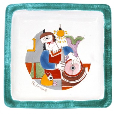 Piatto Quadrato Folk taglio del pesce spada PQFK-3