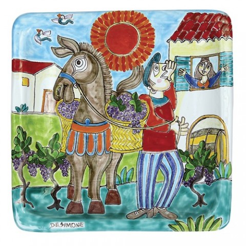 Squared Plate 24x24 DS 39 Grape Harvest