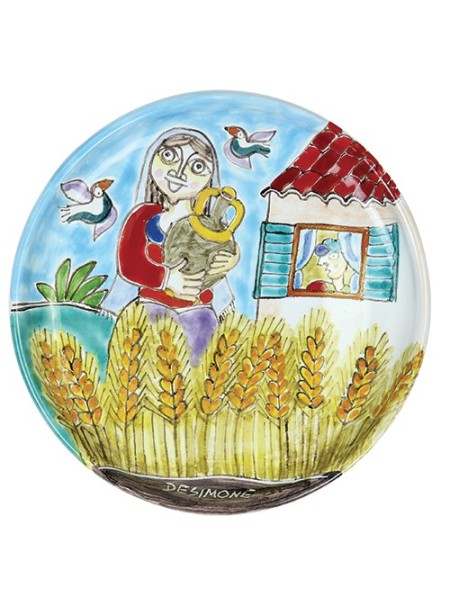 Circular Plate DS 15 cm PT15DS-5 Woman in the cornfield