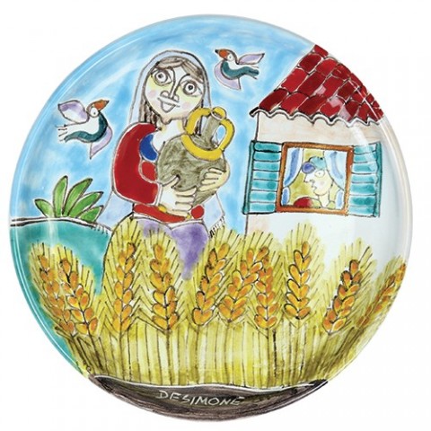 Circular Plate DS 15 cm PT15DS-5 Woman in the cornfield