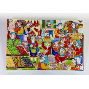 Pannello pietra lavica siciliana ceramiche de simone Il Mercato PI416PL-3