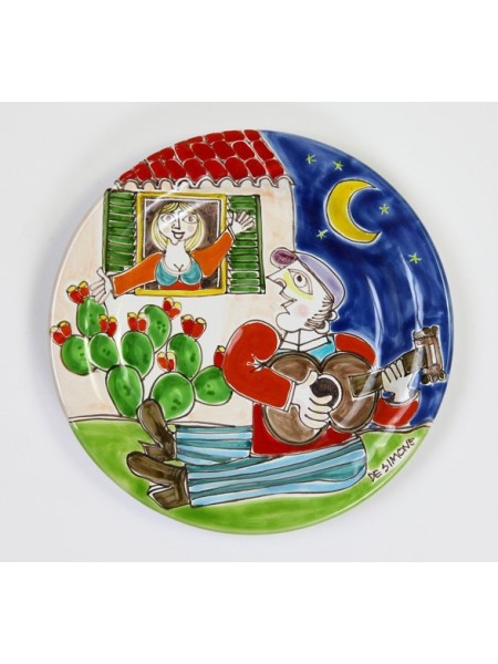 Piatto Tondo realizzato a mano serenata DS 18 cm PT18DS-11