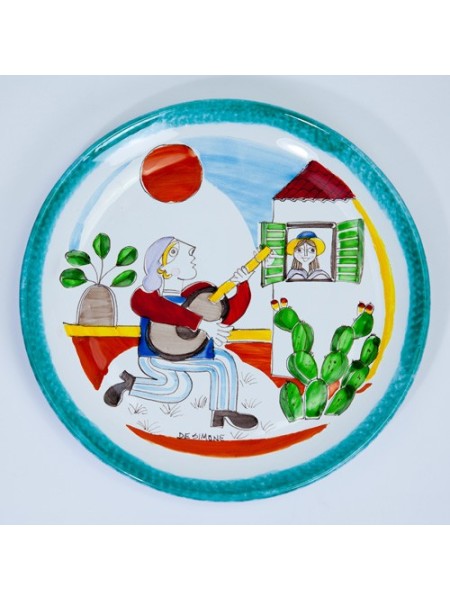 Piatto Tondo Folk Serenata ceramiche de simone PT30FK-02