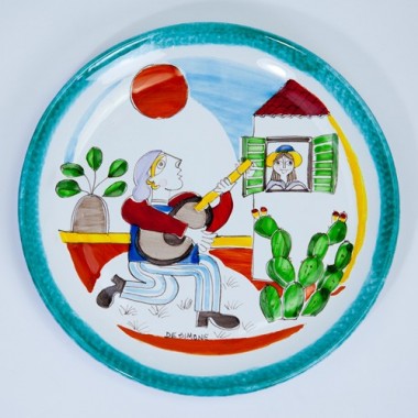 Piatto Tondo Folk Serenata ceramiche de simone PT30FK-02