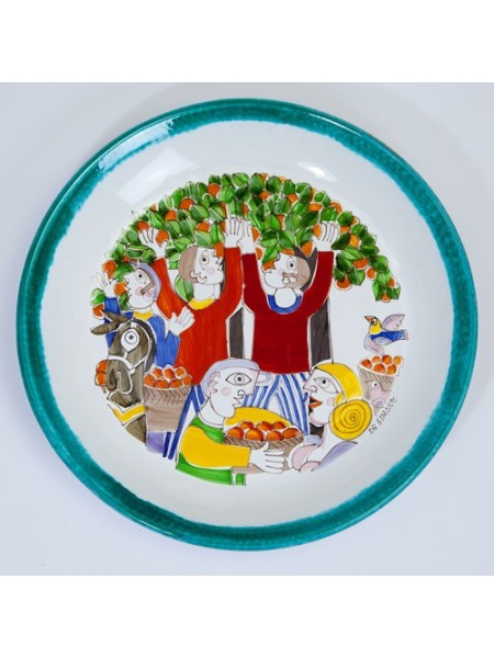 Round plate Folk Orange Harvest PT35FK-02