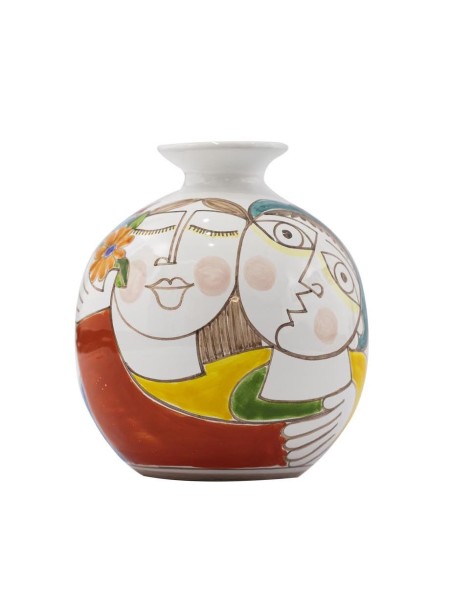 Vaso elaborato Fidanzati Folk VS507FKE ceramiche de simone 25 cm
