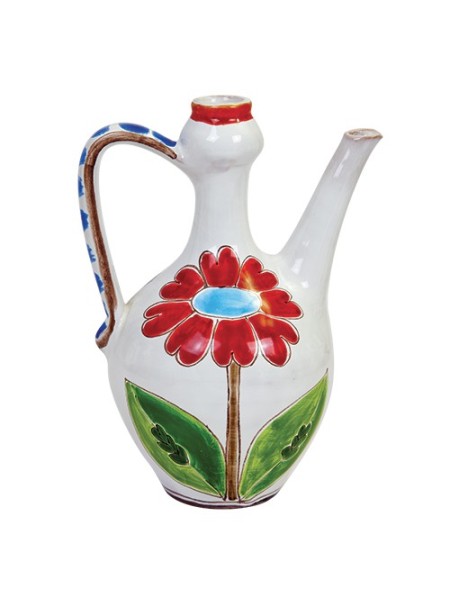 Brocca argilla bianca Folk margherita ceramiche de simone BR123FK