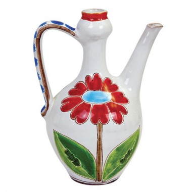 Brocca argilla bianca Folk margherita ceramiche de simone BR123FK