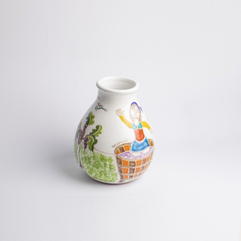 Vase de simone pottery Folk Grape Harvest VS539FKE