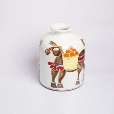 Vaso Tondo Folk asino ceramiche de simone VS583FK-1