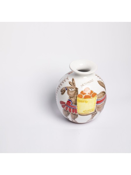 Vaso Tondo Folk asino ceramiche de simone VS507FK-AS
