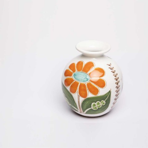 Round cachepot Folk Daisy VS507FK-MG