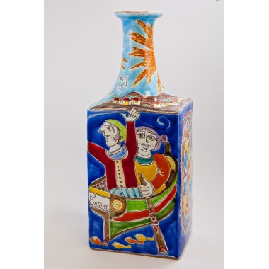 Sicilian Ceramic Bottle DS de simone italian pottery BT560DS-1