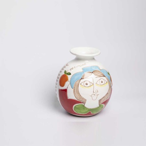 Round cachepot Folk Woman VS507FK-OM