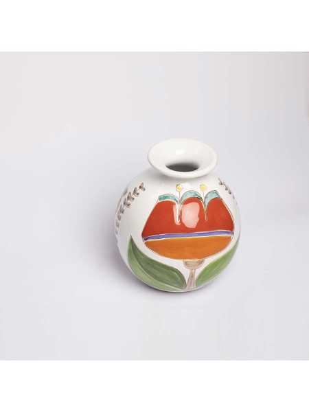 sicilian handmade Round Cachepot Folk Tulip VS507FK-TU