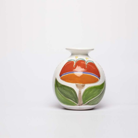 sicilian handmade Round vase Folk Tulip VS507FK-TU