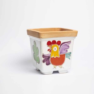 Ceramic flower Vase Folk VSPQAS rooster de simone pottery