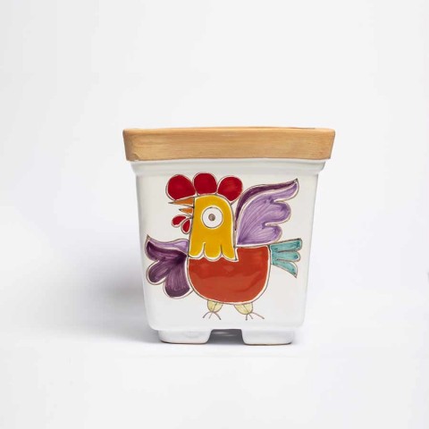 Vaso ceramica Porta Pianta Folk VSPQGL