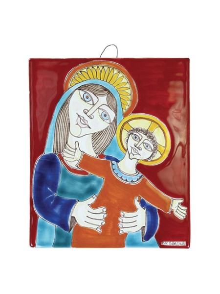 Madonna and Child ceramic Bedside de simone sicilian pottery MD477-3