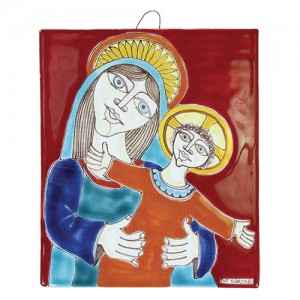 Madonna and Child ceramic Bedside de simone sicilian pottery MD477-3