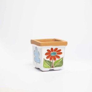 Vaso Porta Pianta Folk fiore ceramiche de simone VSPQMG