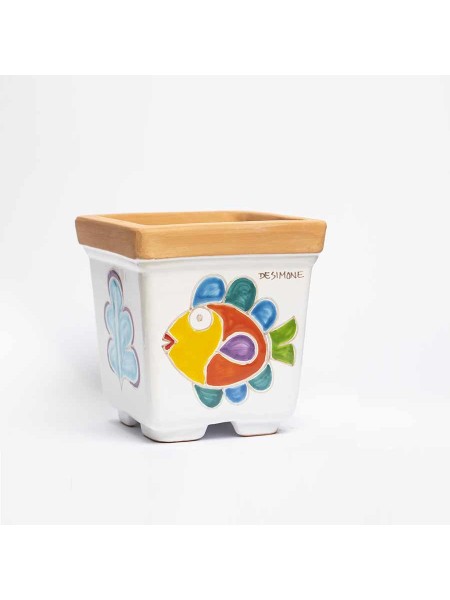 Vaso Porta Pianta Folk Pesce VSPQPE