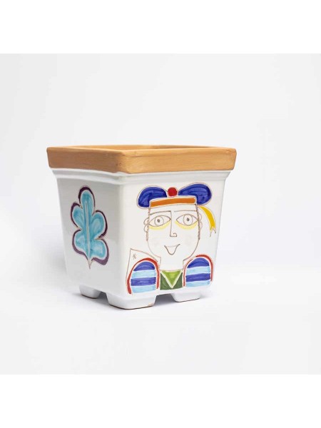 Vaso Porta Pianta Folk marinaio de simone pottery VSPQPES