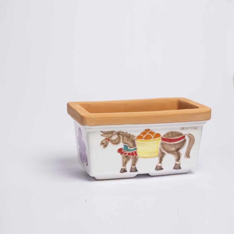 Vaso Ceramica Porta Pianta Asino ceramiche de simone Folk VSPRAS