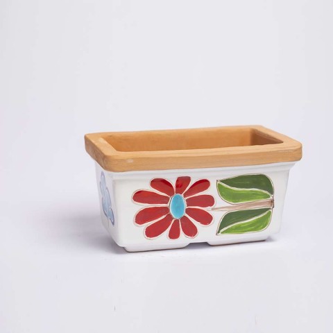 Fioriera rettangolare Fiore ceramiche de simone Folk VSPRMG