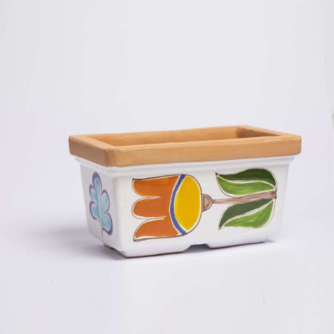 Vaso Ceramica Porta Pianta Tulipano ceramiche de simone Folk VSPRTU